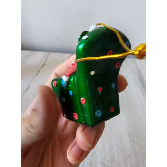 Santa couch glitter ornament sparkle Xmas tree - Picture 5 of 9